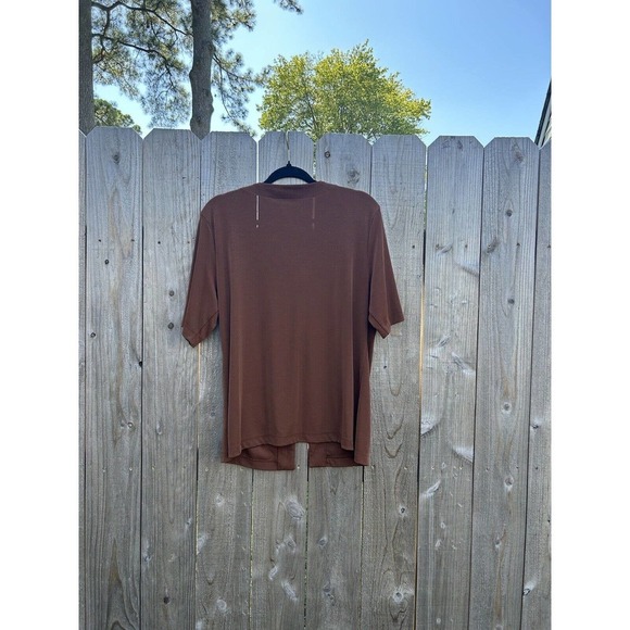 Chicos Cotton Open Front Cardigan Women’s Size 2 Short Sleeve Brown large‎ - Picture 10 of 10